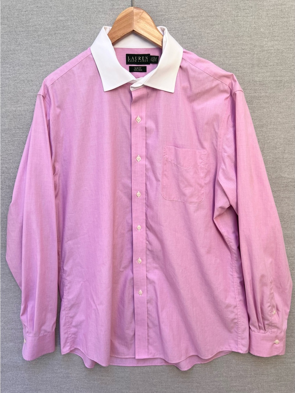 Ralph Lauren Pink Dress Shirt with White Contrast Collar